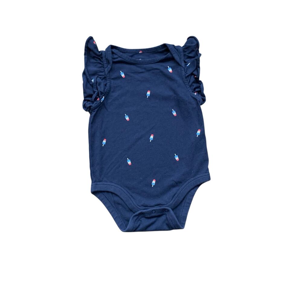 Baby Gap Flutter Sleeve Onesie in 4th of July Popsicle Print